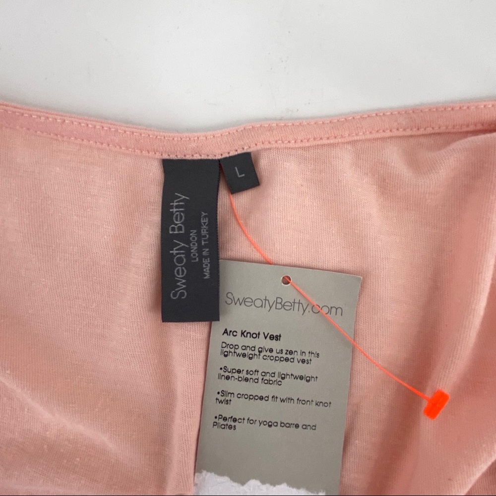 Sweaty Betty Arc Knot Cropped Linen Tank Top - Picture 4 of 6